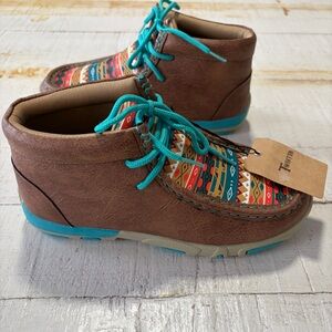 Twister Landry Southwestern Chukka Ankle Boots NWT Girls size 2 Brown Shimmer
